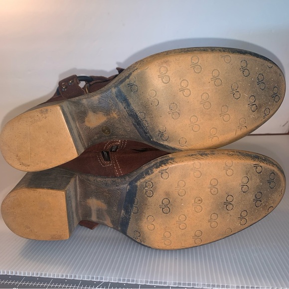 Apepazza Vera Gomma Brown Suede Knee-High Boots EU:39.5 US:9 distressed look EUC - Picture 9 of 11